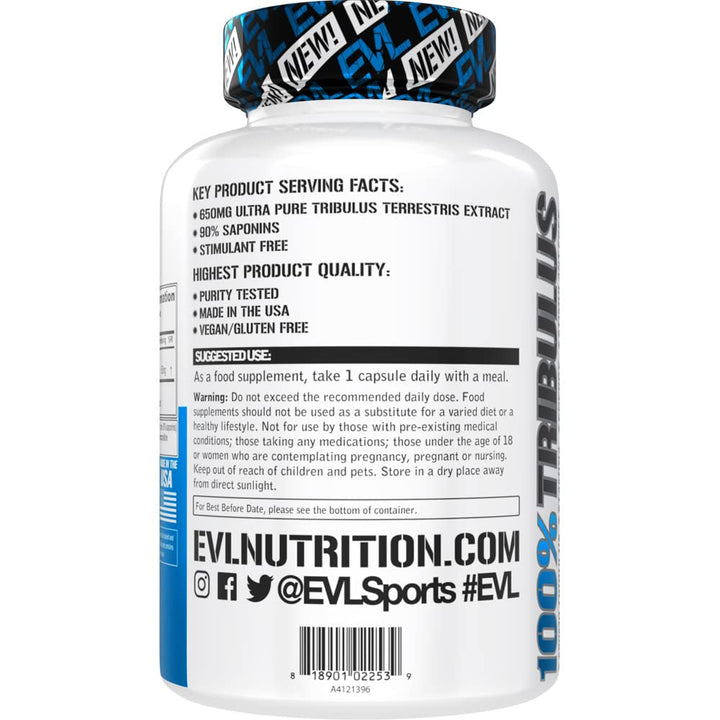 EVLution Tribulus capsules ready for daily stamina during workouts