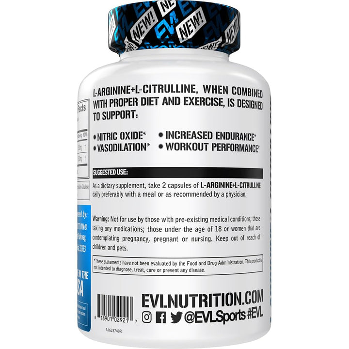 EVLution packaging with 60 servings highlights gluten-free vegan supplement
