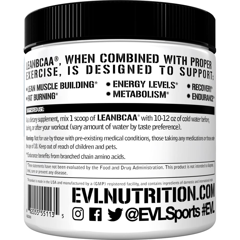 EVLUTION Lean BCAA post-workout drink mix ready to rehydrate.