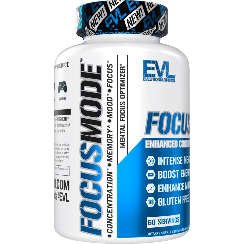 Evlution Nutrition daily use capsules scene for on-the-go energy and concentration.