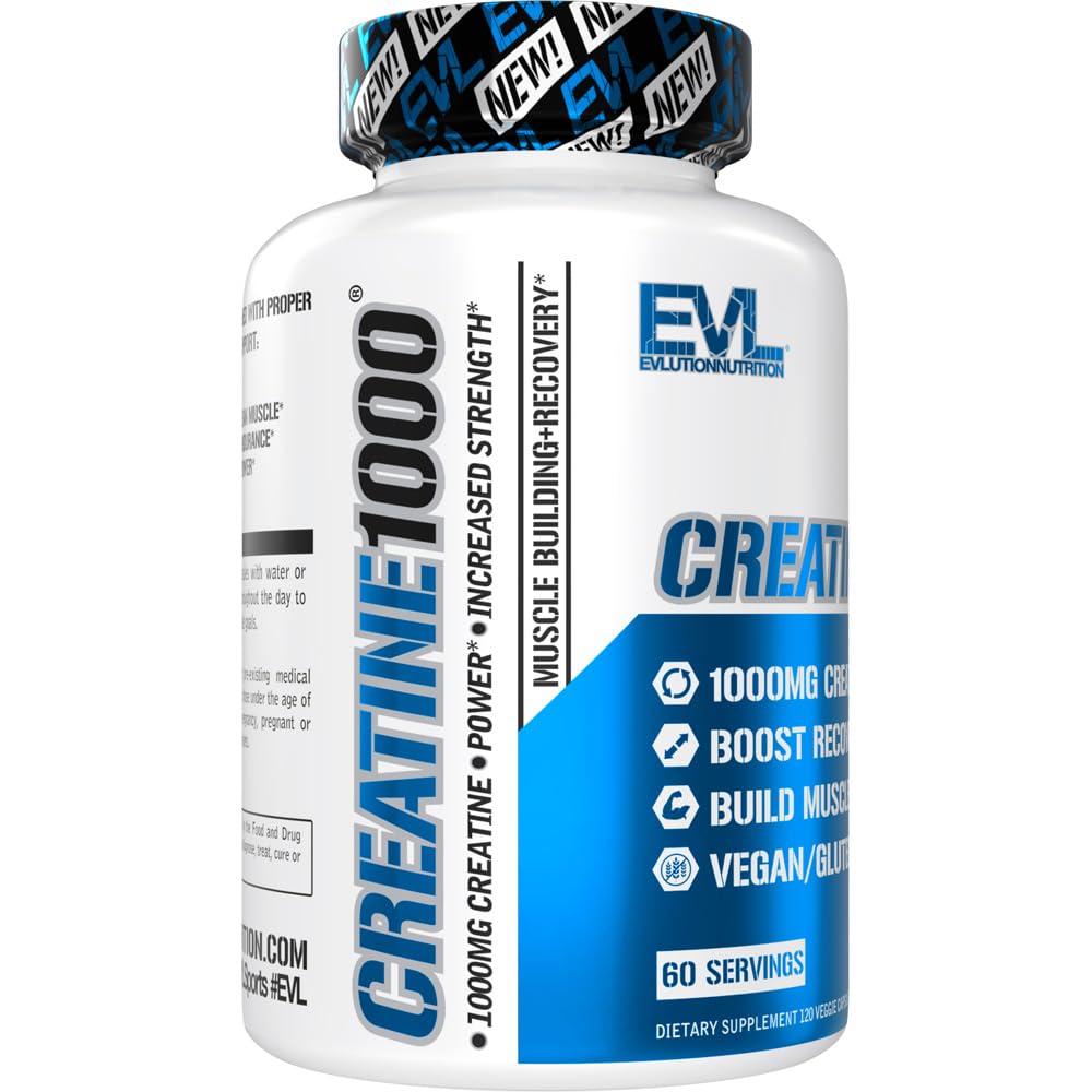 Evlution packs two creatine capsules for ongoing training cycles.