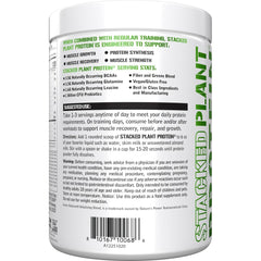 Evlution Stacked Plant Protein powder in a glass with mixer for easy blending.