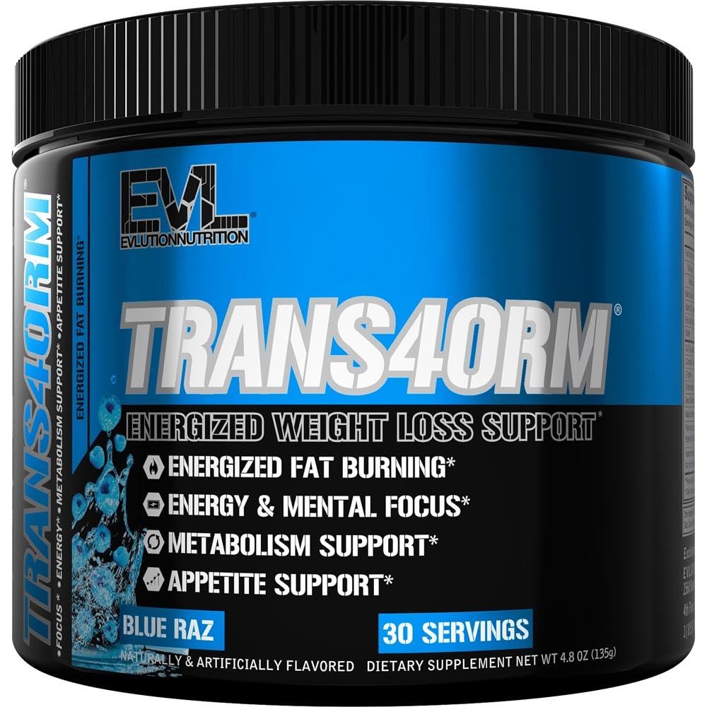 Evlution Trans4orm blue raz tub for a clean energy boost and focus.