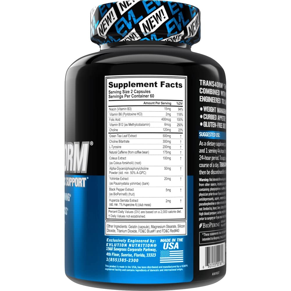 Evlution Trans4orm packaging box communicates premium quality and transparency.