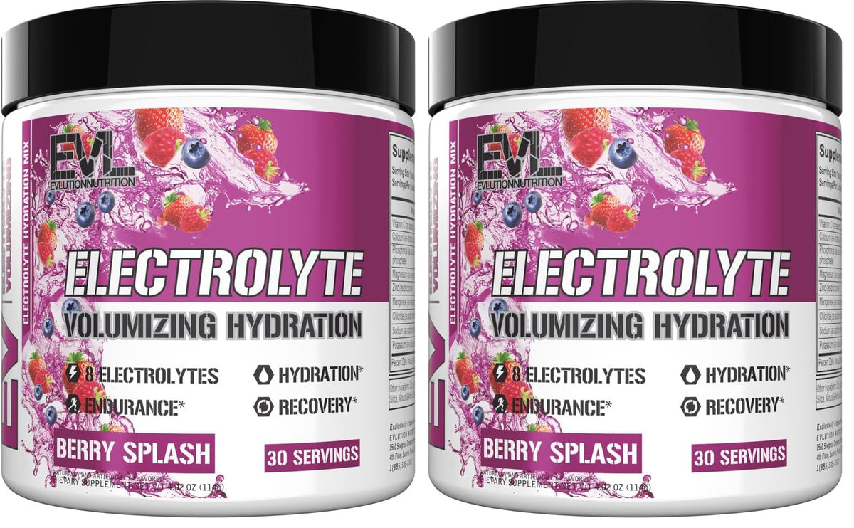 Evlution Ultimate Electrolytes Berry Splash tub for daily hydration with eight electrolytes