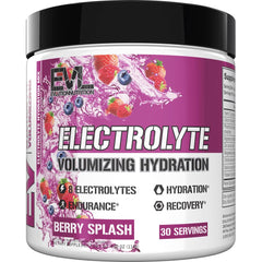 Evlution Ultimate Electrolytes Berry Splash tub готов hydration option for workouts.