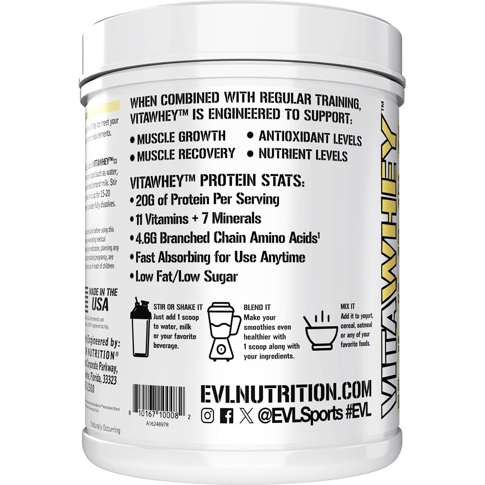 EVL VitaWhey ingredient blend with B vitamins and minerals.