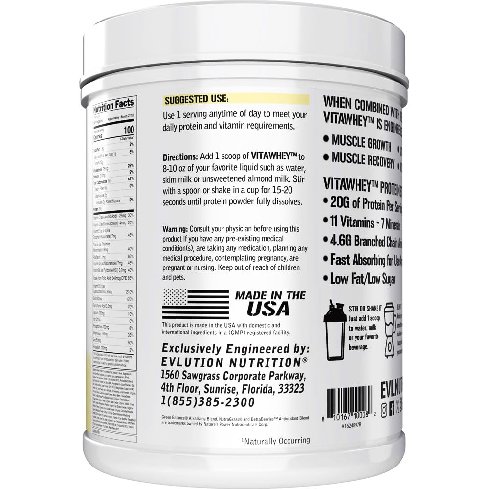 EVL VitaWhey vanilla shake poured into glass highlights delicious taste.