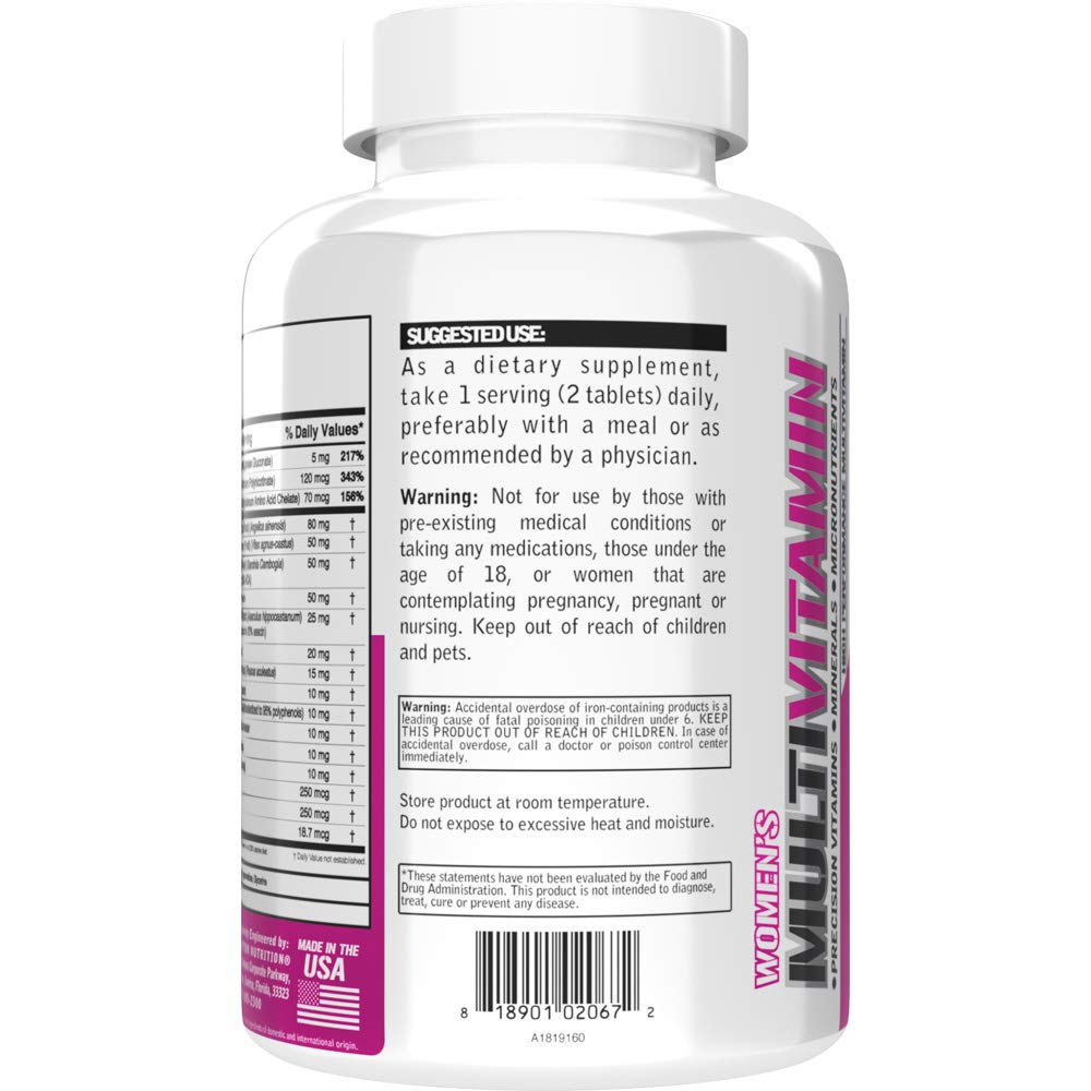 Evlution Women's Multivitamin box highlights skin, hair, and eye health support.