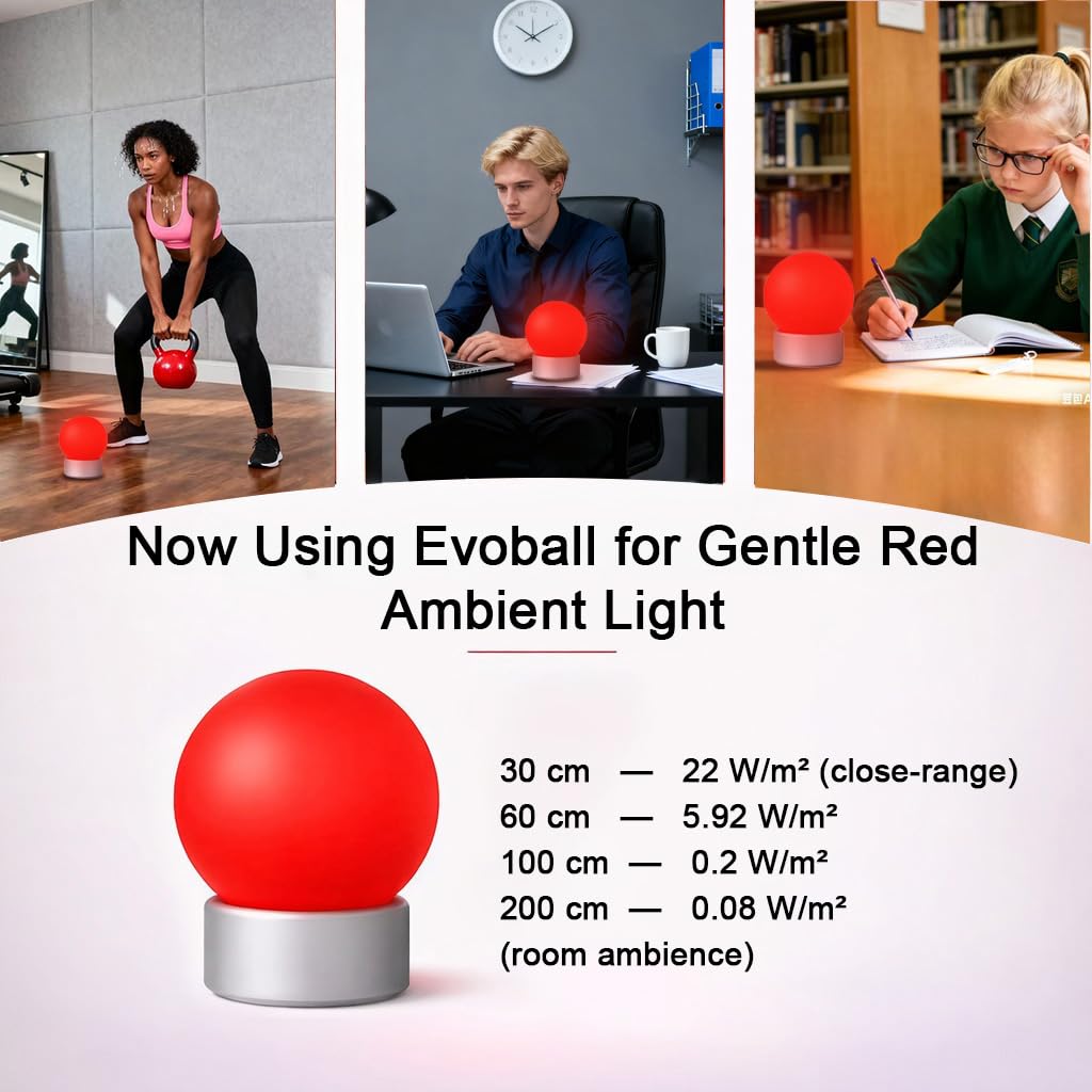EvoDevice amber night mode provides warm light for evening reading