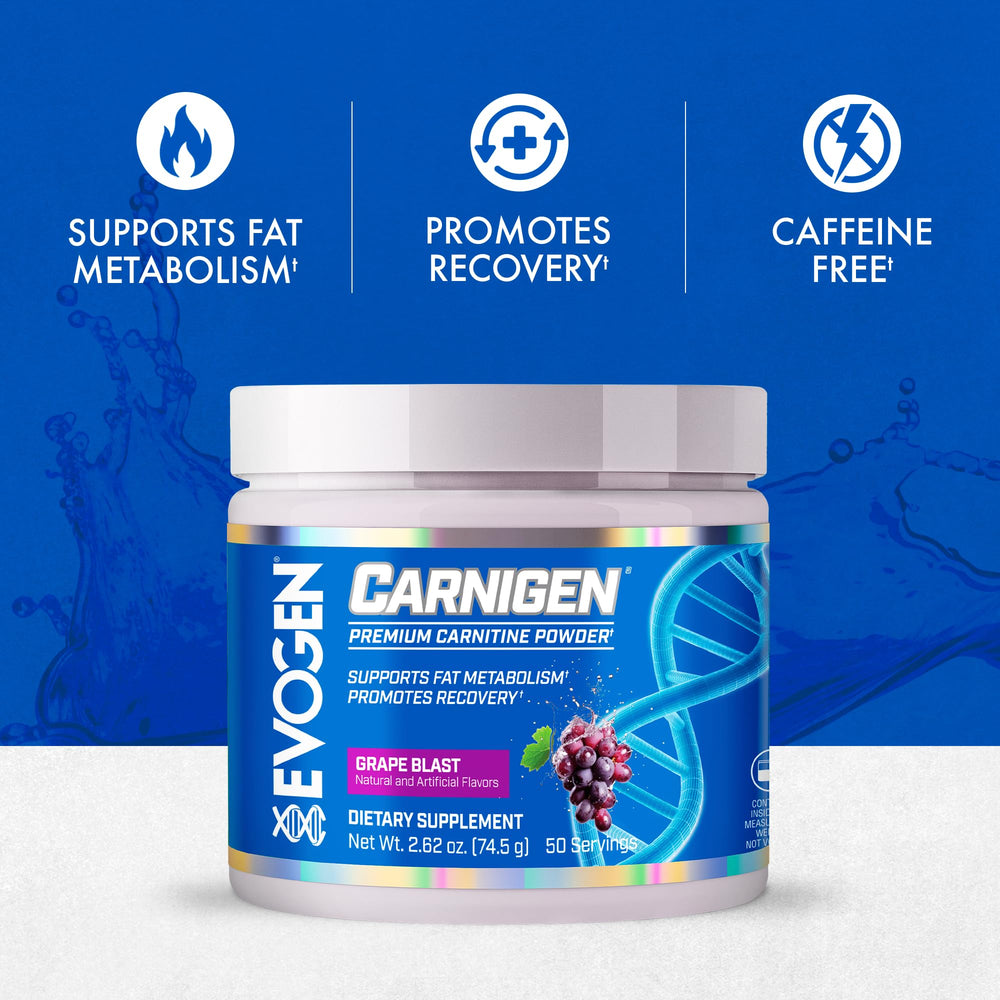 Evogen Carnigen with BioPerine for enhanced absorption and effectiveness.
