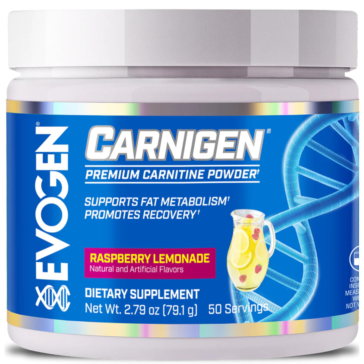 Evogen Carnigen bottle pour showing stimulant-free fat metabolism support