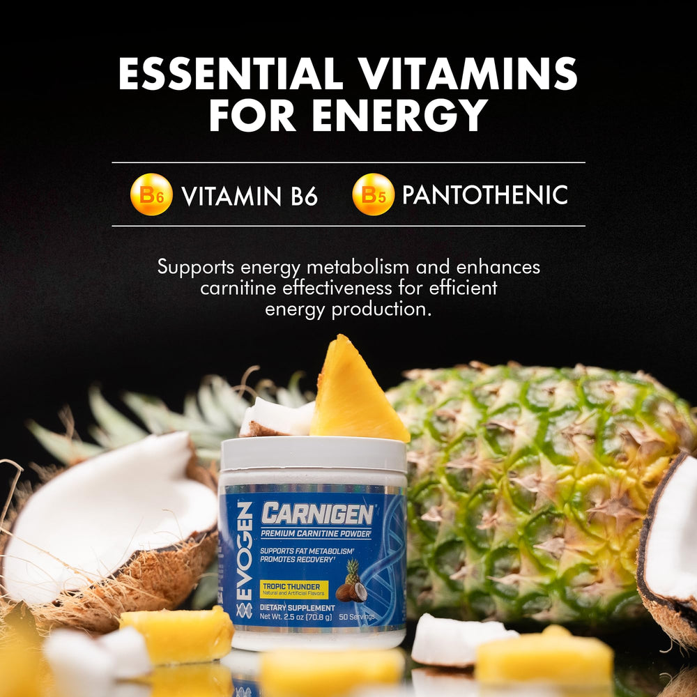 Evogen Carnigen packaging reinforces premium, science-backed carnitine formulation.