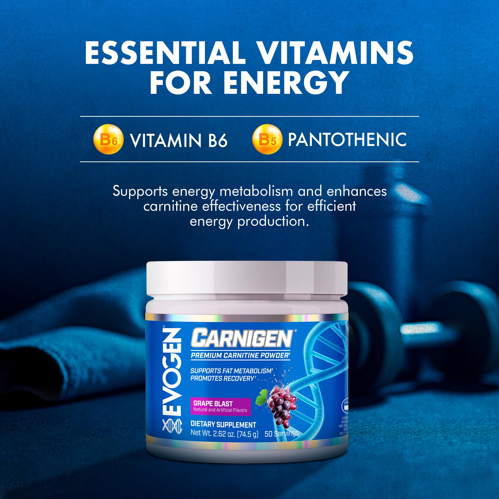 Evogen Pro coach Hany Rambod logo on Carnigen packaging.