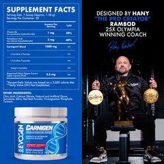 Evogen Carnigen Raspberry Lemonade glass illustrates tasty, stimulant-free energy after workouts
