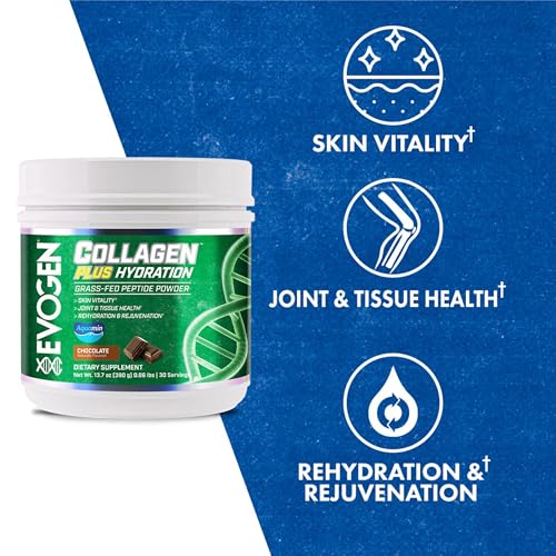 Evogen Collagen Plus Hydration powder dissolves easily in water for daily intake.