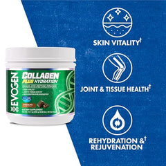 Evogen Collagen Plus Hydration powder dissolves easily in water for daily intake.