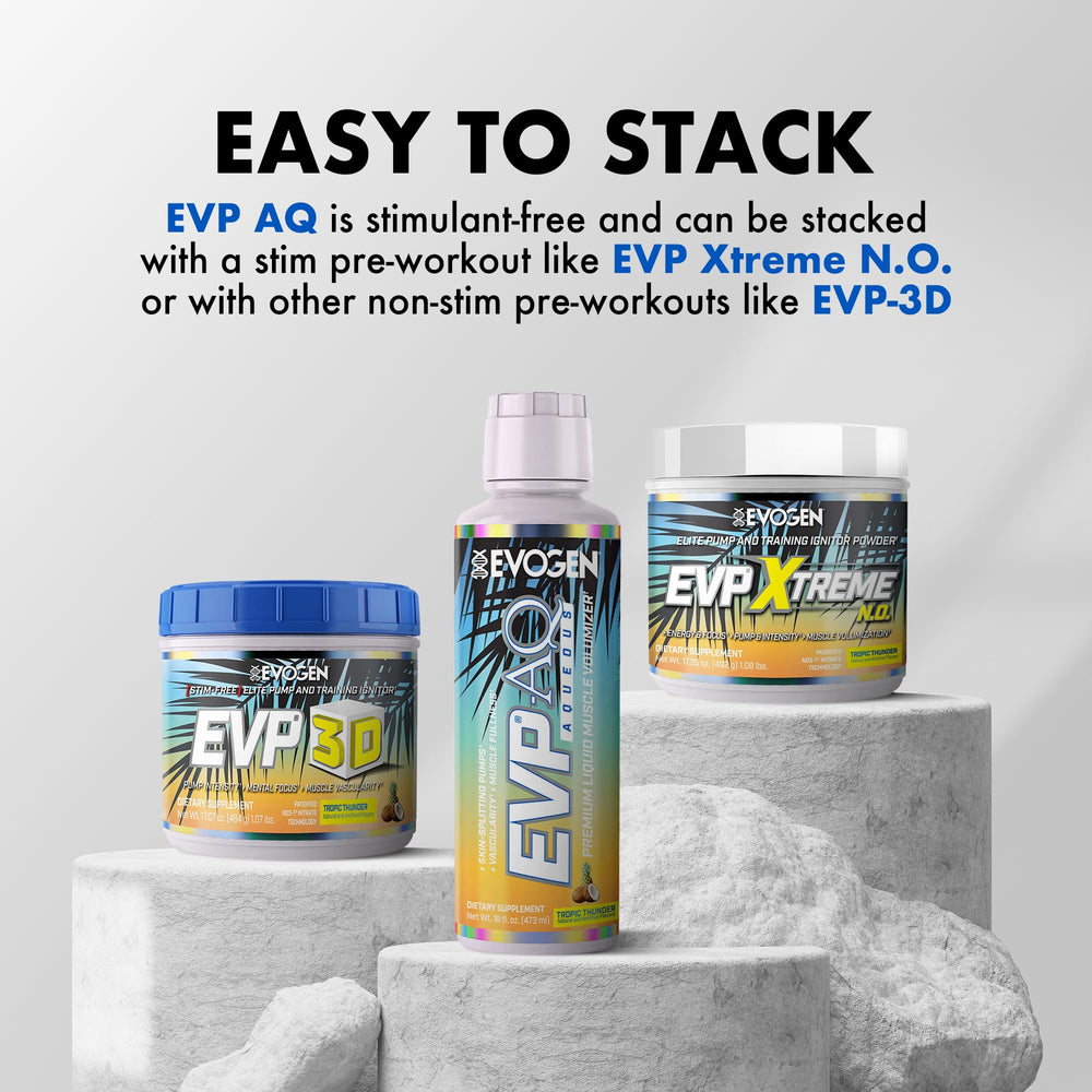Evogen EVP AQ designed by pro creator Hany Rambod for premium pre-workout.