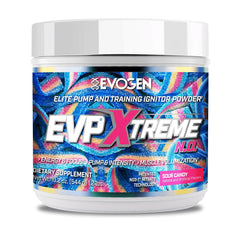 Evogen EVP Xtreme NO bottle being poured for an intense pre-workout session