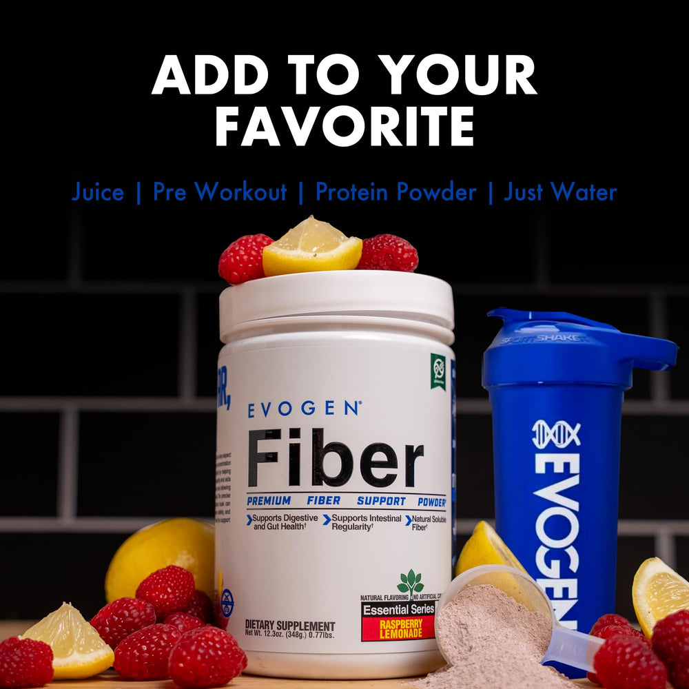 Evogen Fiber label nutrition facts highlighting fiber blend benefits