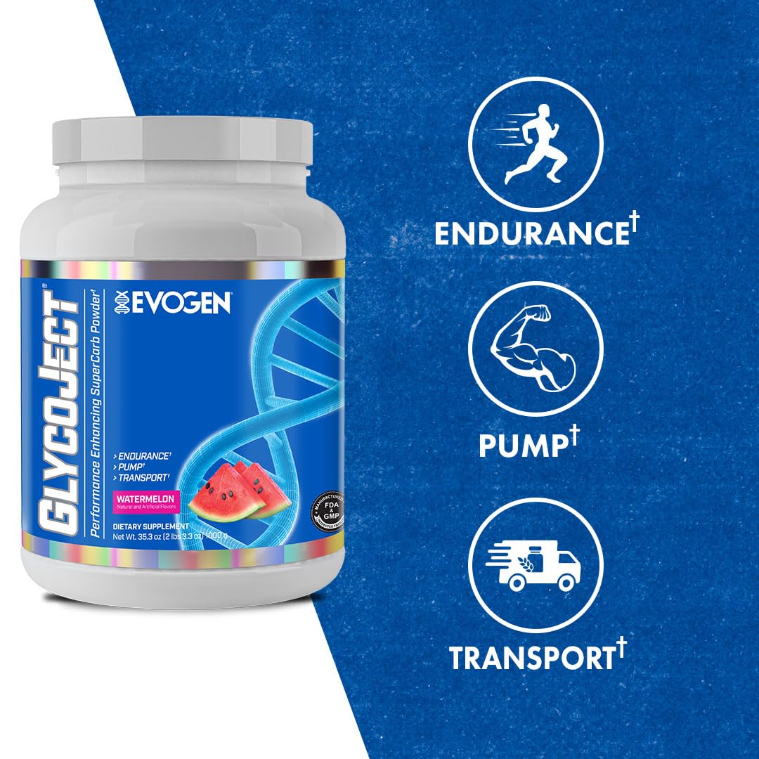 Evogen GlycoJect preworkout shaker blending a potent carb blend.