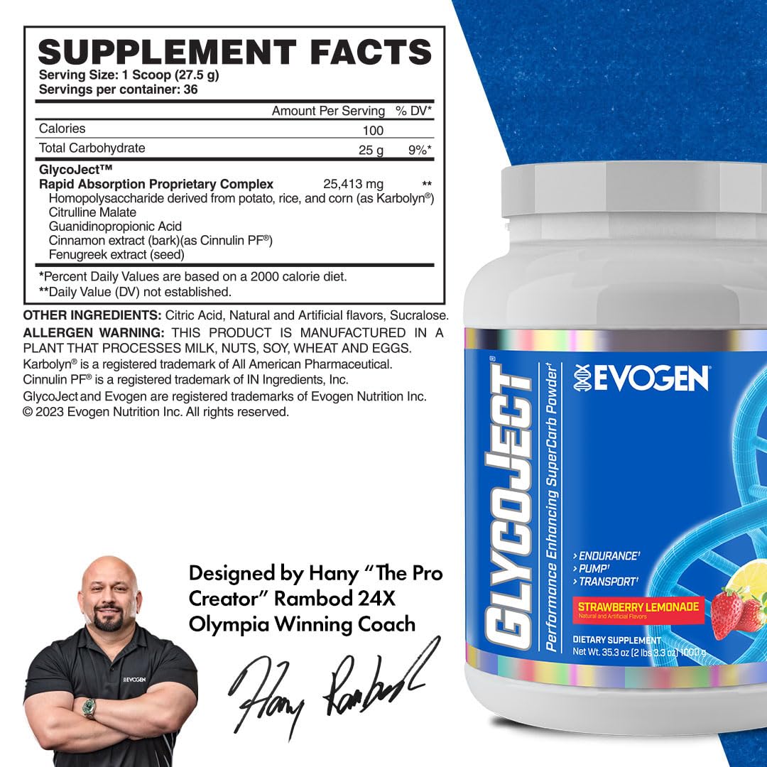 GlycoJect powder scooped for pre-workout energy boost