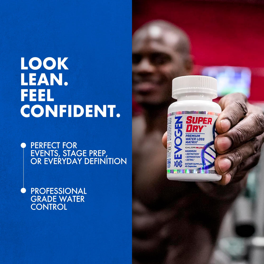 Evogen Super Dry competition prep scene hints peak body definition