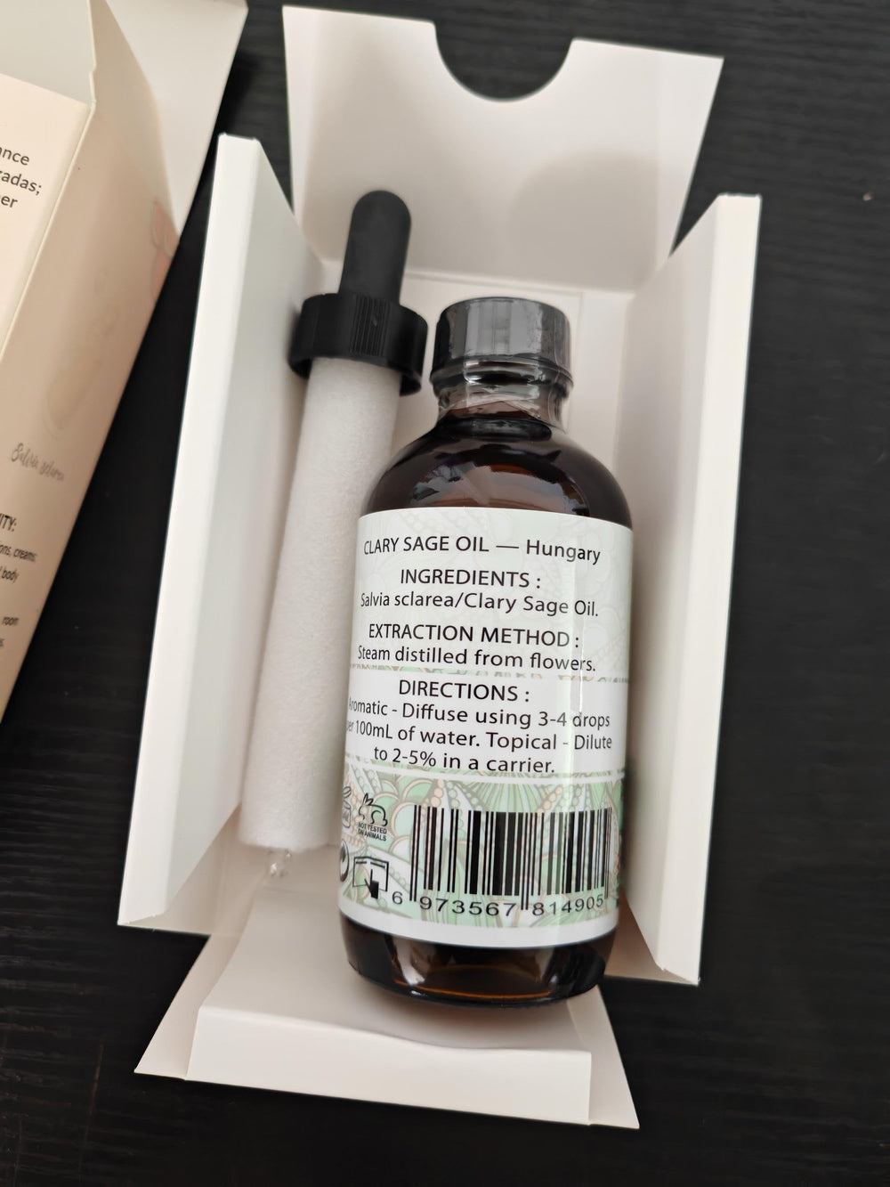 Gift-ready EVOKE OCCU Clary Sage Oil bottle for aroma lovers.