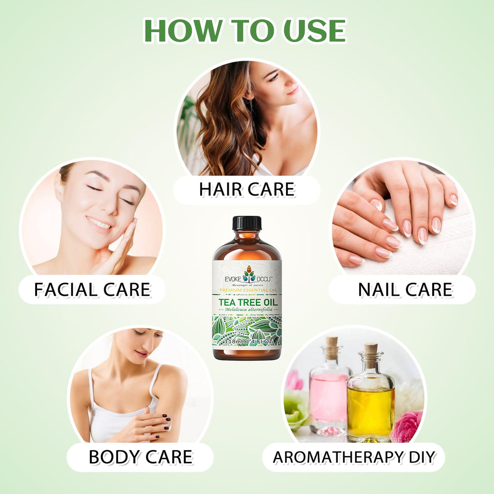 EVOKE OCCU Tea Tree Oil is multipurpose for shampoo, wash, and more