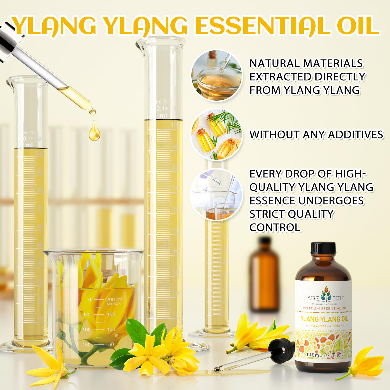EVOKE OCCU Ylang Ylang Oil used in skincare blends with carrier oils for smoother texture.