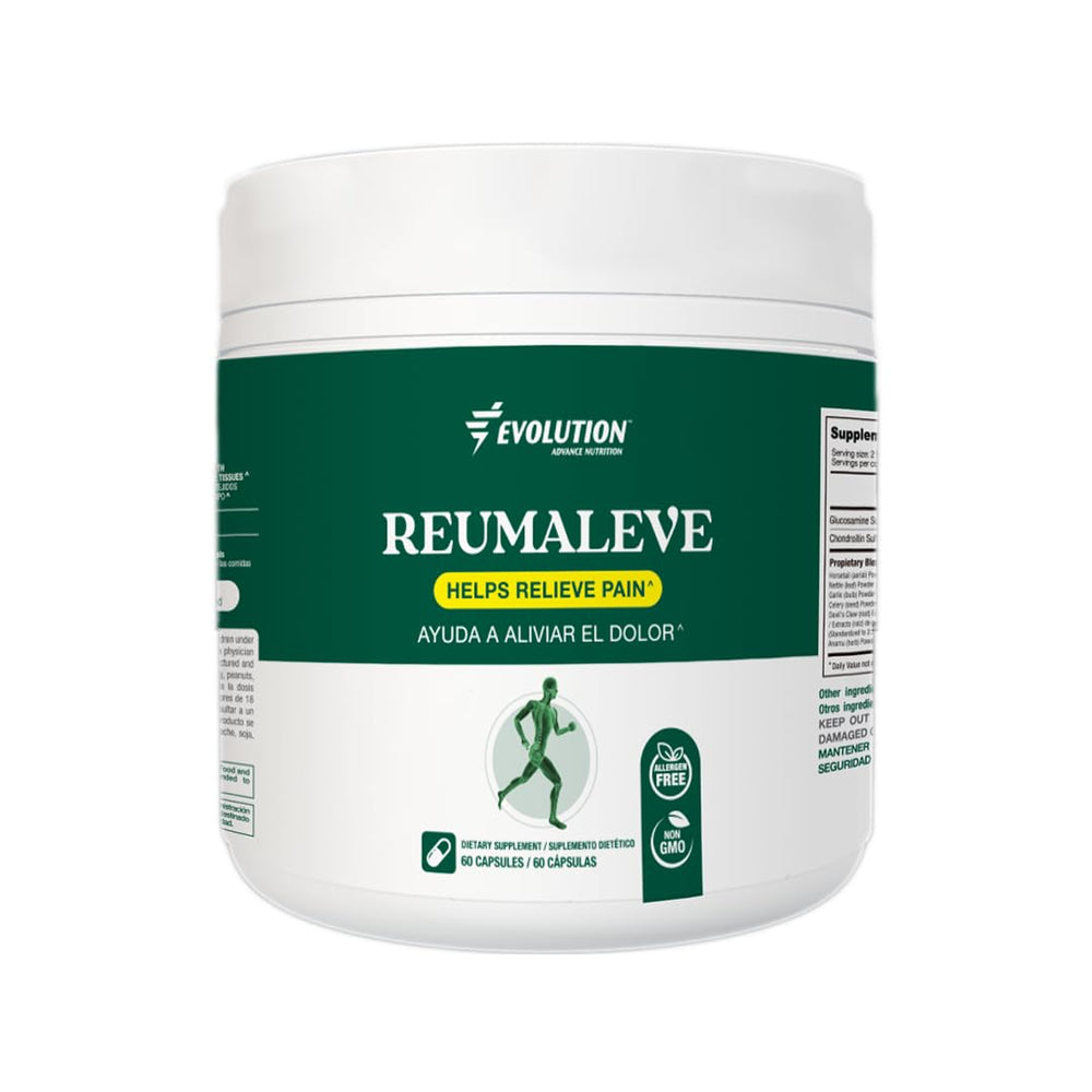 Evolution Advance Reumaleve bottle front highlighting joint support formula for daily comfort
