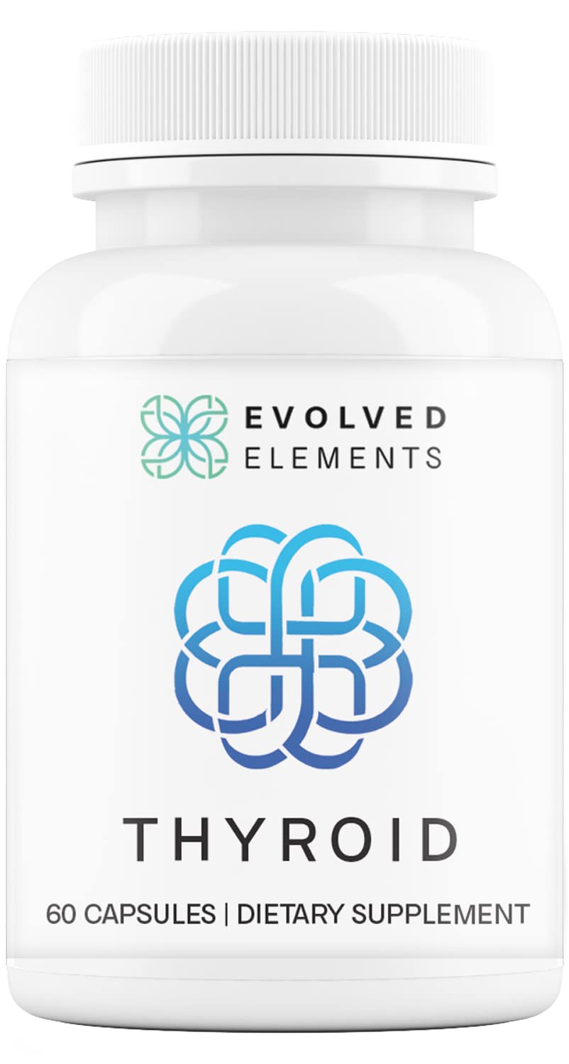 Evolved Elements Thyroid bottle front view for daily energy and focus support.