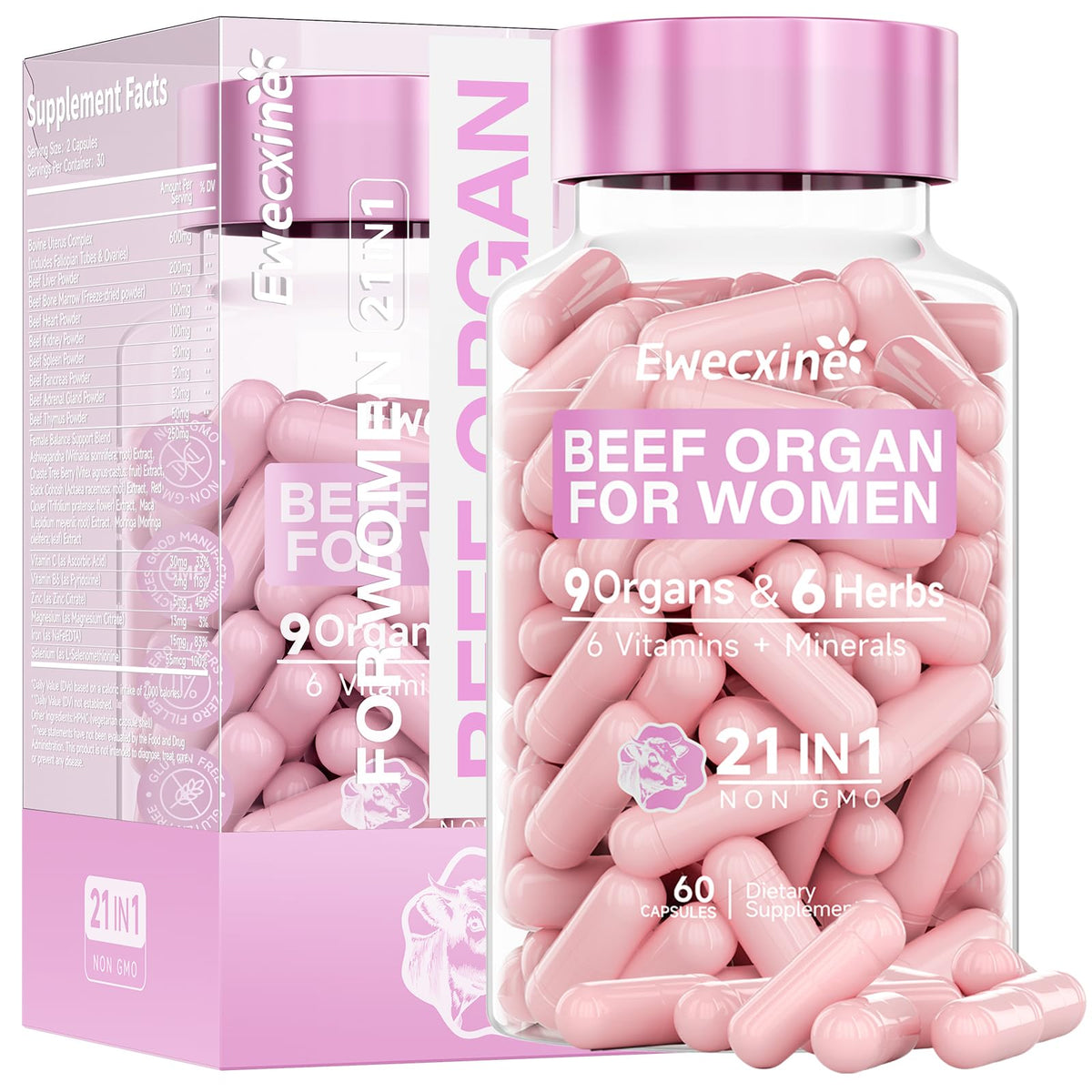 Ewecxine liver-focused capsules for natural energy and balanced vitality.