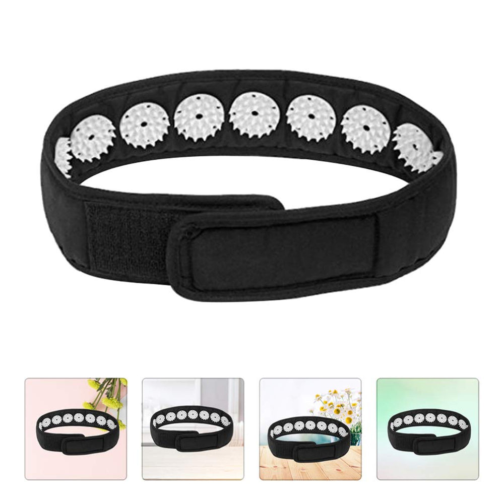EXCEART acupressure headband in use demonstrates ease of adjustment