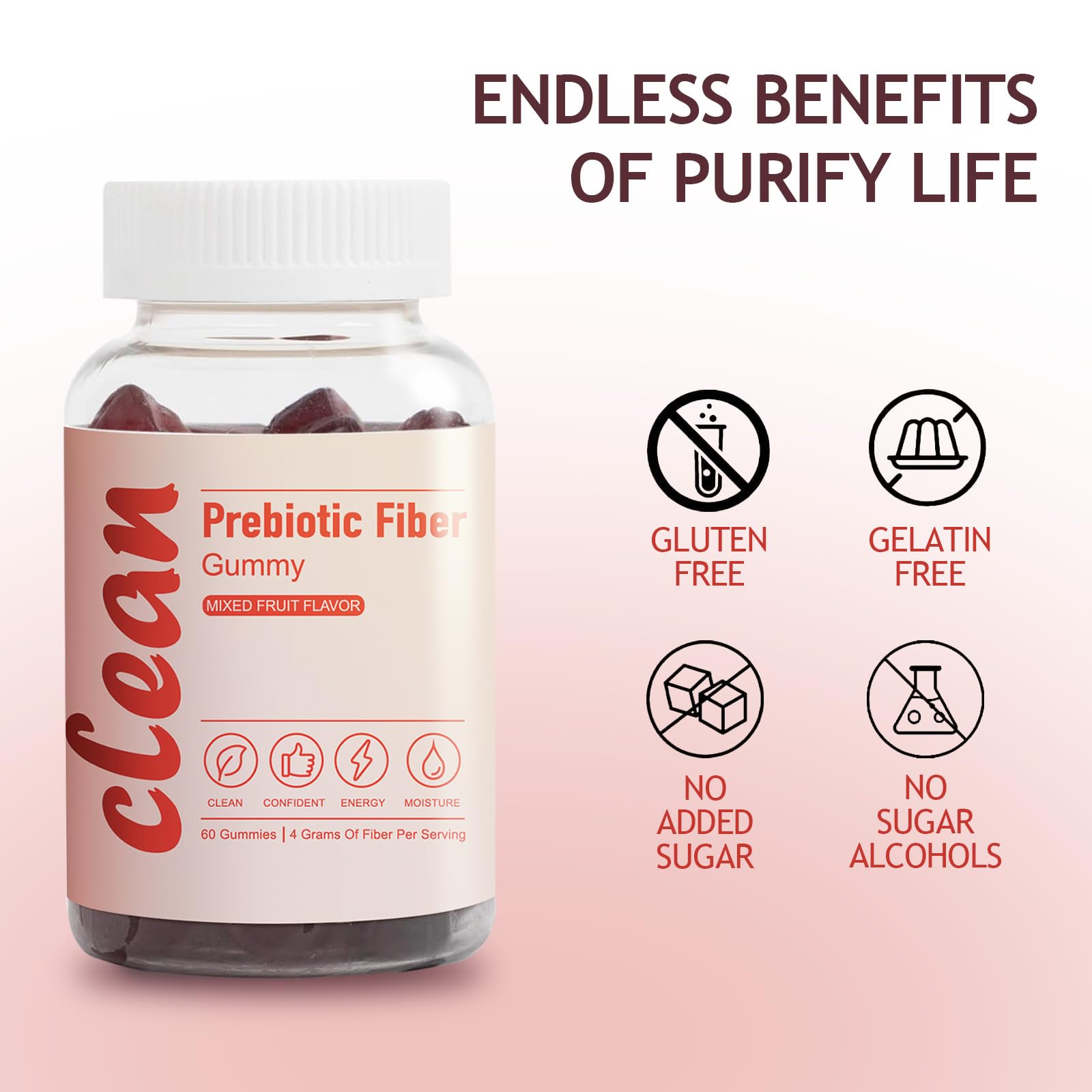 EXISHRED Clean Fiber Gummy box with wrappers for on-the-go use.