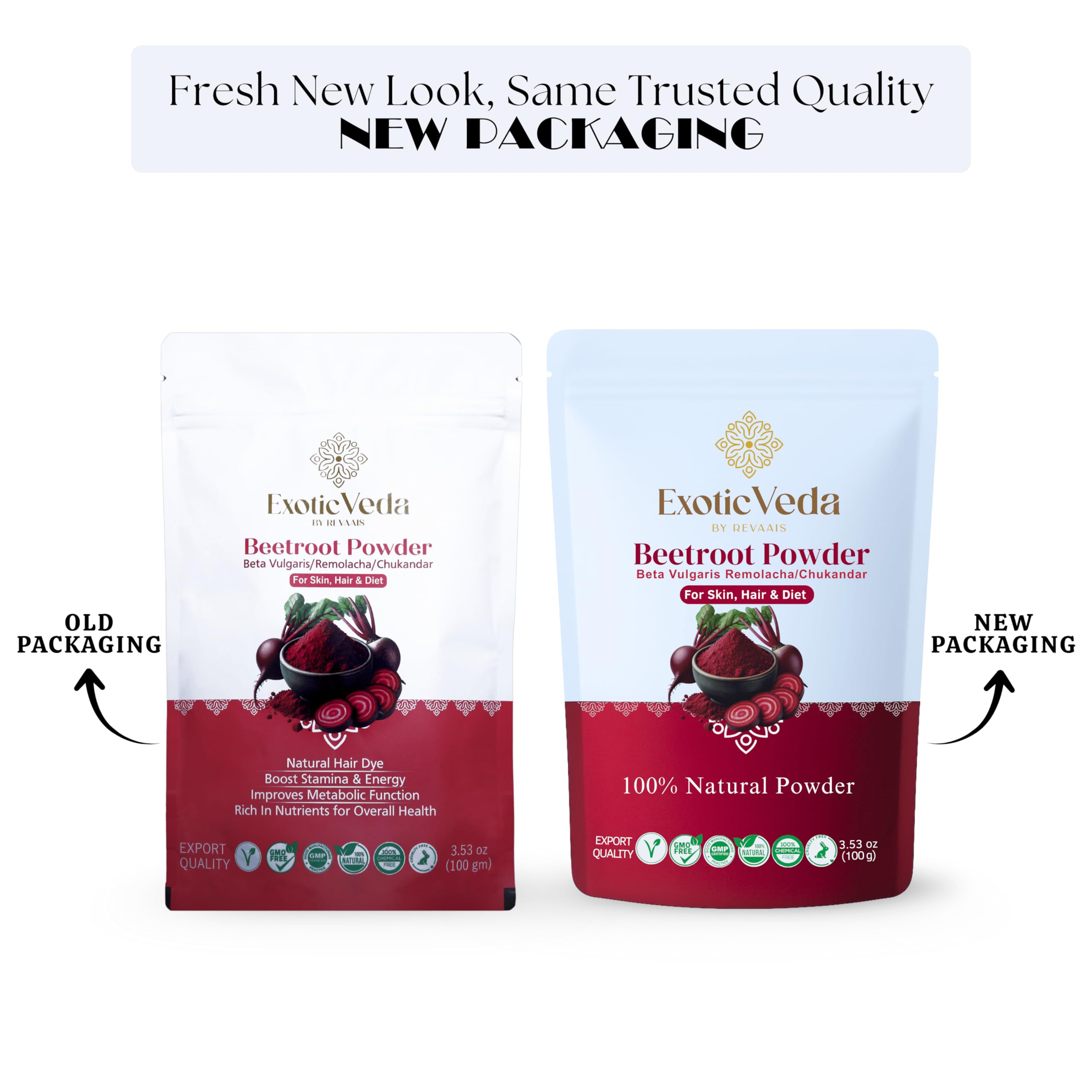 Exotic Veda Beetroot Powder DIY beauty kit-ready for masks.