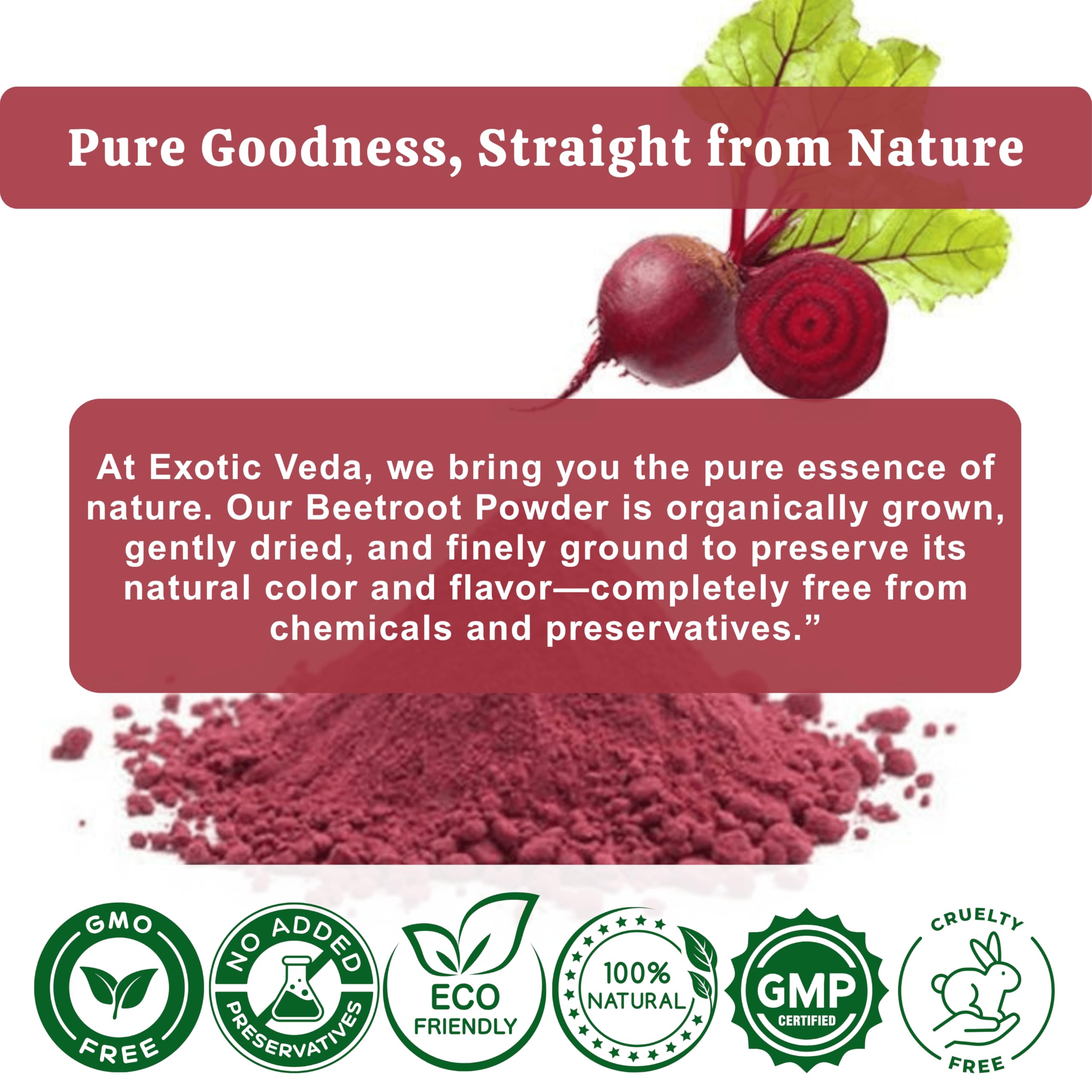 Exotic Veda Beetroot Powder natural coloring for soaps and cosmetics.
