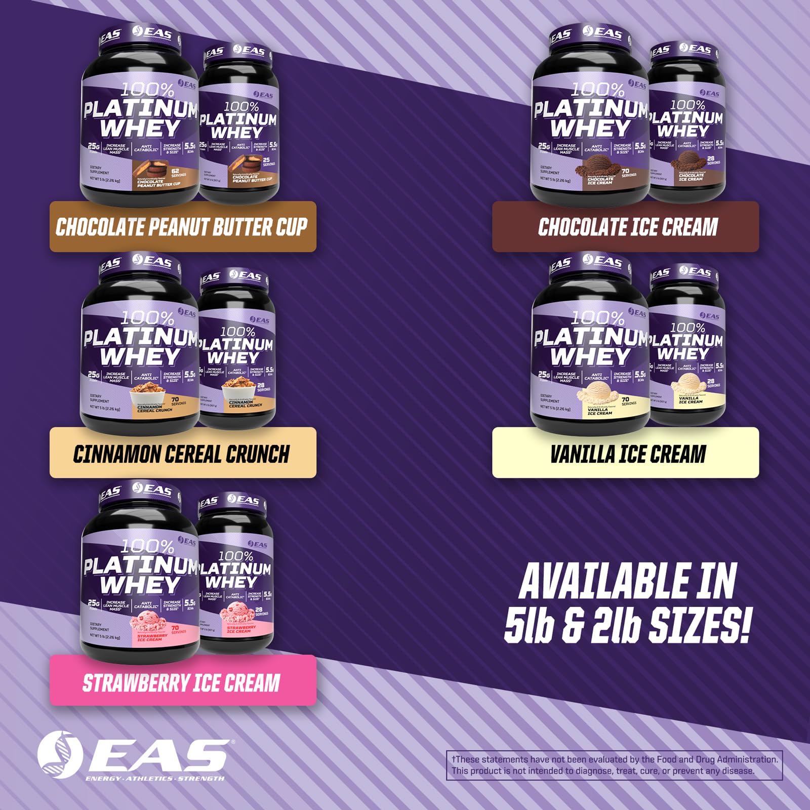 EAS 100% Platinum label highlighting GMP quality standards