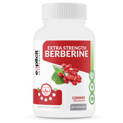 eXplicit Supplements natural berberine HCl bottle for daily wellness routine.