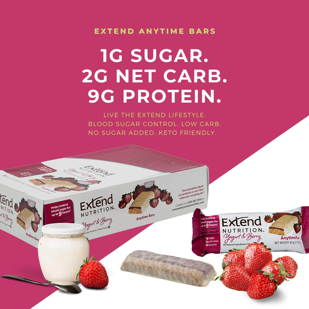 Extend Bar ingredients list emphasizing sugar-free formula and fiber