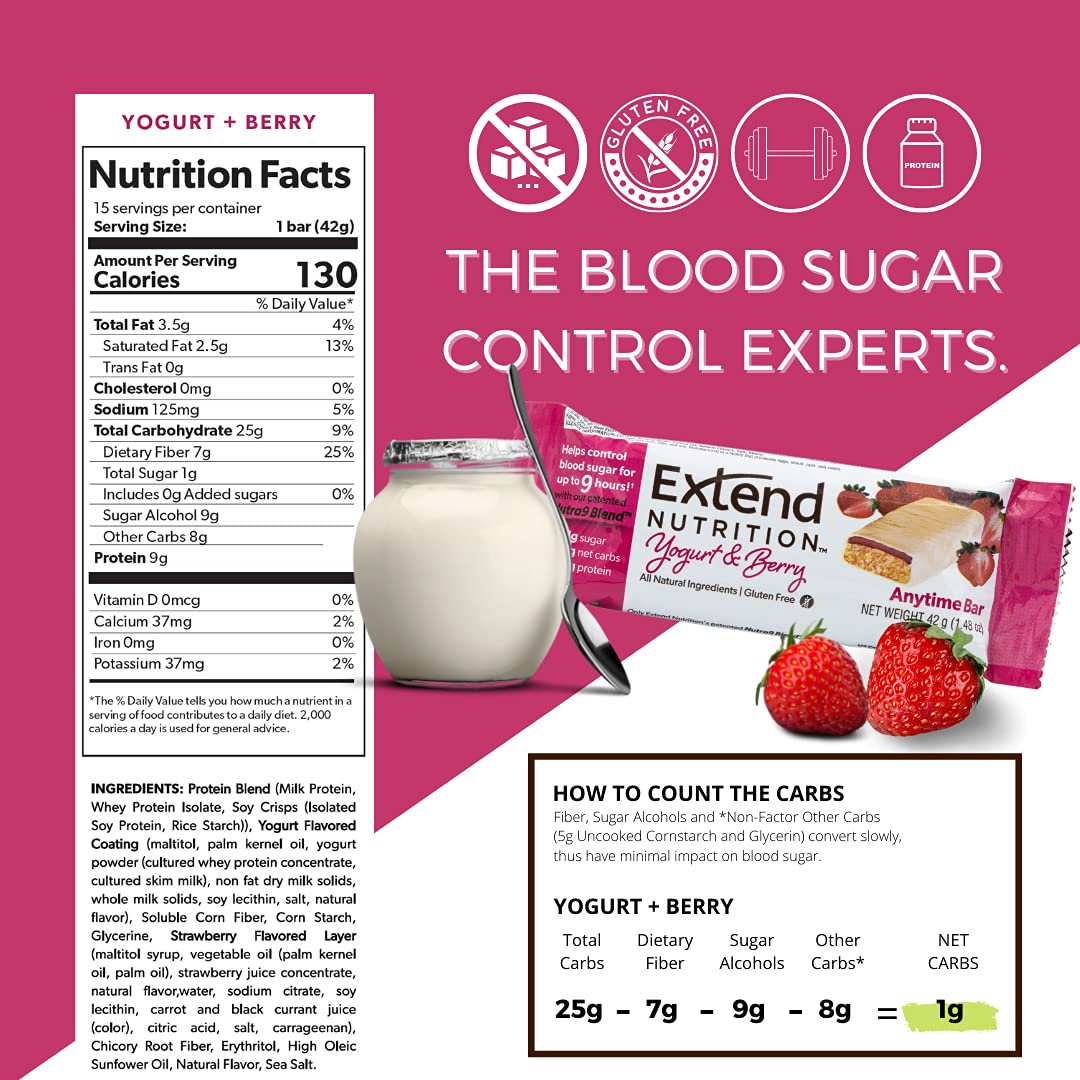 Extend Bar yogurt-berry bar close-up showing creamy texture and berry flavor