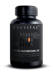 EXUVITAL 5 Mushroom Blend bottle front view for daily energy and balance