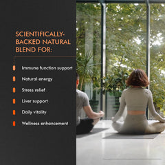 EXUVITAL 5 Mushroom Blend label closeup emphasizes fruiting bodies for potency