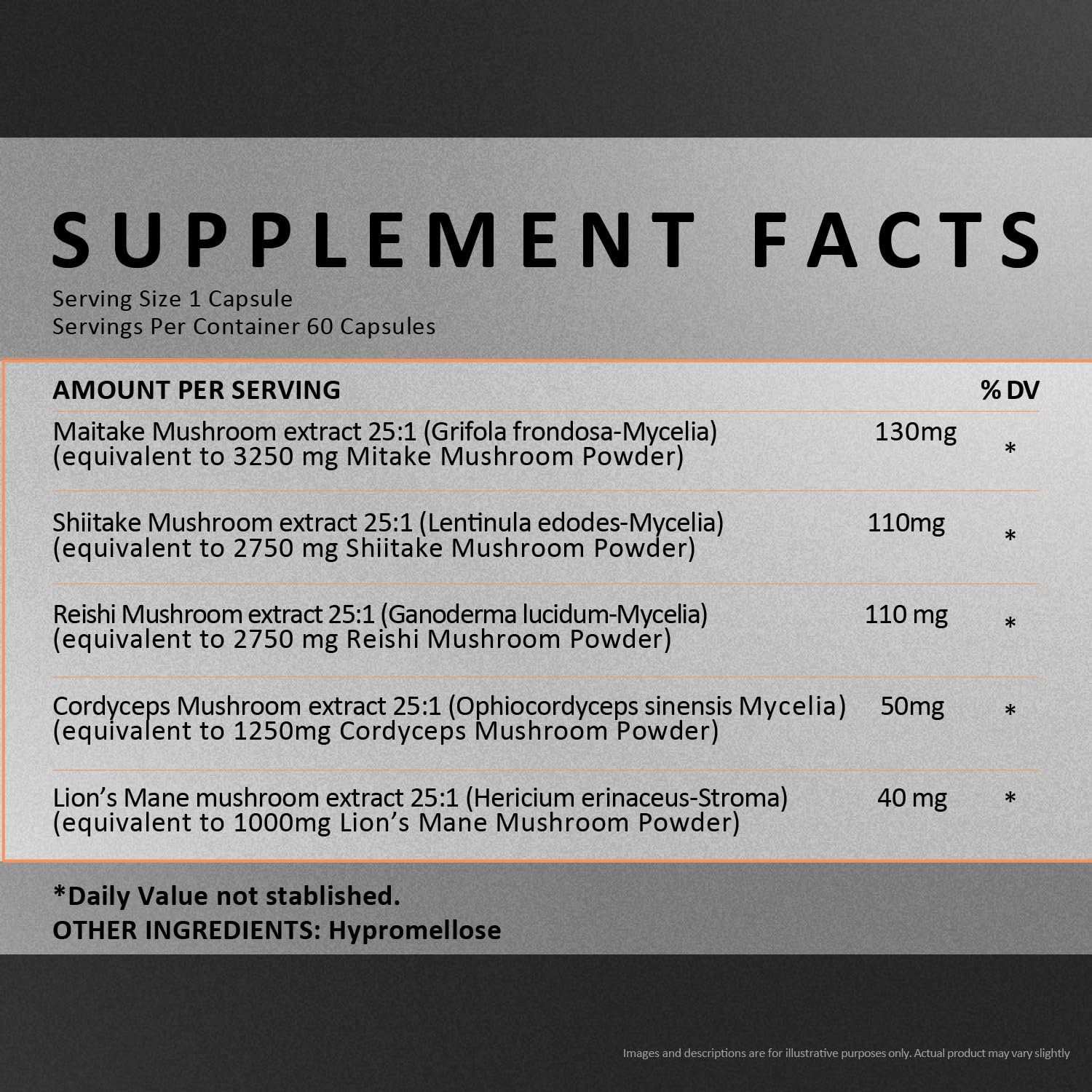 EXUVITAL 5 Mushroom Blend capsules being poured suggest simple daily use