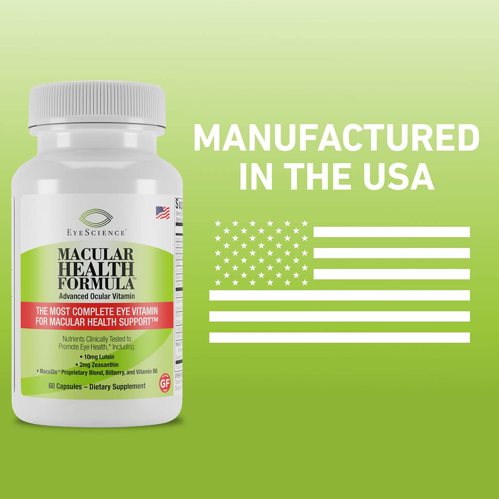 EyeScience AREDS2-based nutrients graphic highlights core ocular nutrients.