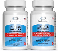 EyeScience Dry Eye Formula bottle front showing packaging for lasting eye comfort