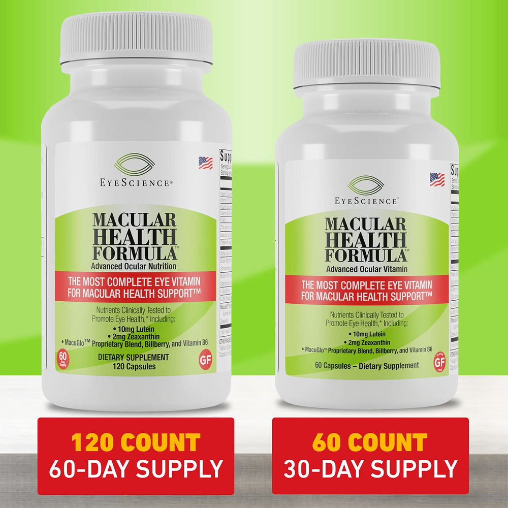 EyeScience Macular Health 120 capsules bottle for two-month supply