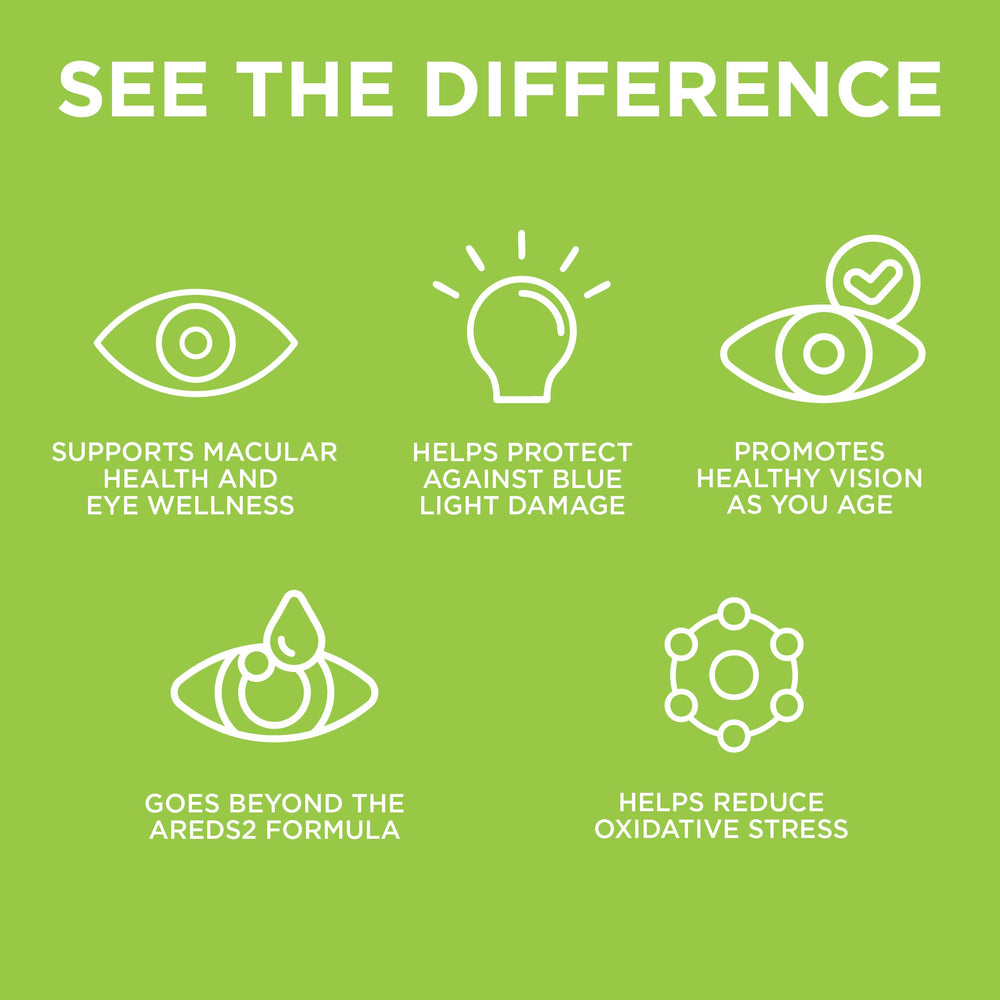 Close-up of EyeScience Macular Health capsules for ease of daily intake