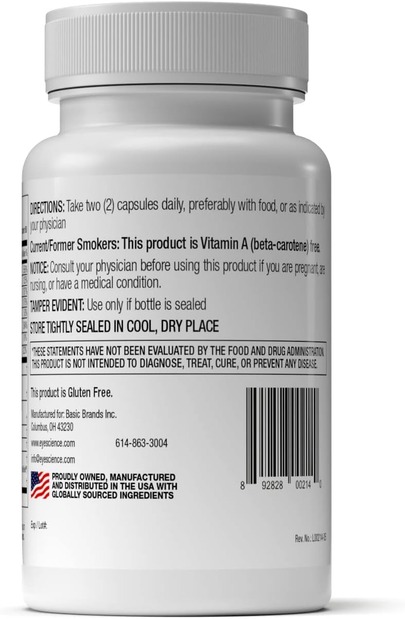 AREDS2-inspired EyeScience packaging for comprehensive eye nourishment.