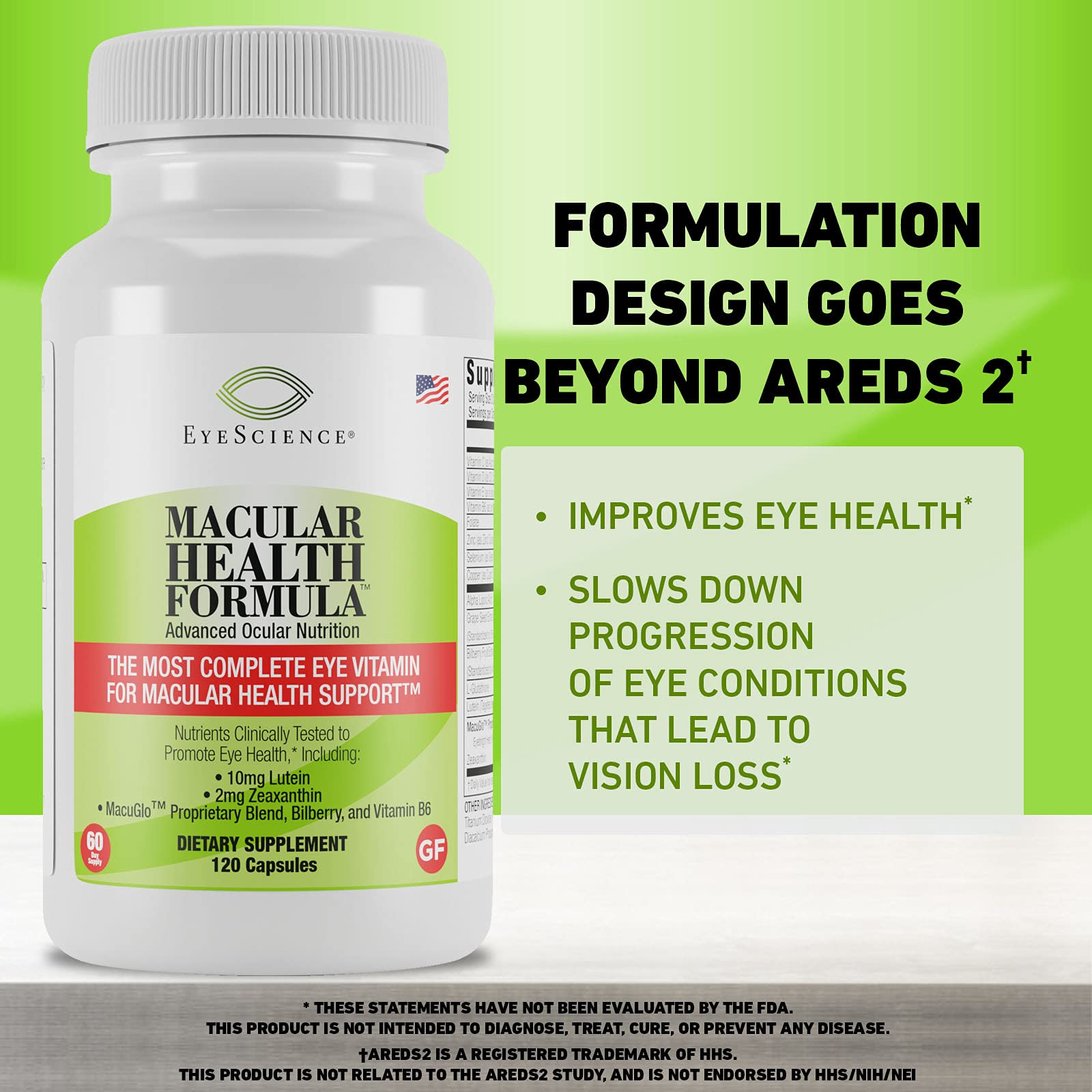 EyeScience Macular Health omega-3 visualization supporting eye nourishment